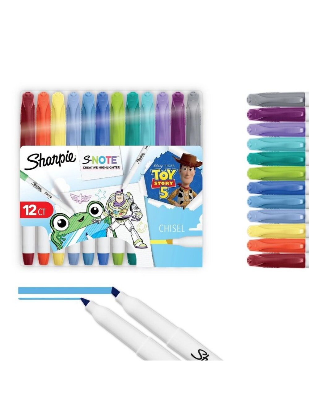Sharpie S-Note Creative Highlighters Toy Story 5 Packaging Chisel Tip Assorted
